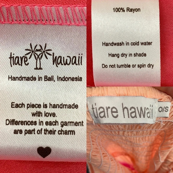 Tiare Hawaii Hollie Mini Dress smocked bodice Ruffle sleeves on/off shoulder S/M - Picture 6 of 16